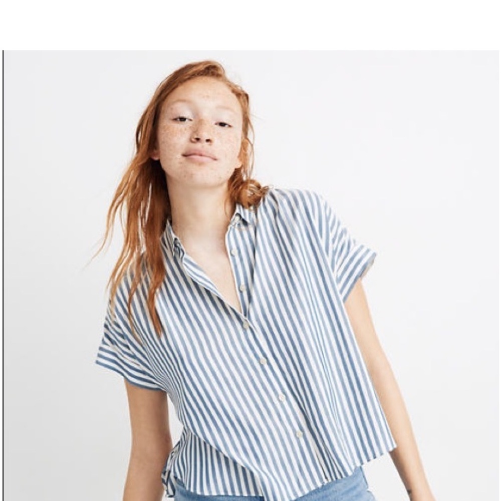 Madewell Blue Striped Women's Top